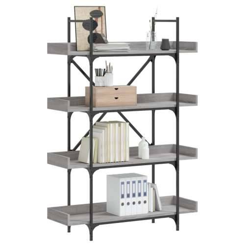 Regal za knjige s 4 razine boja hrasta 100x33x145,5 cm drveni - Sivi hrast sonoma 1 145.5 cm Cijena