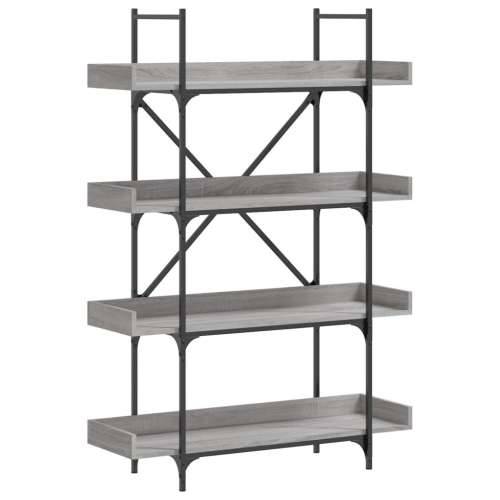 Regal za knjige s 4 razine boja hrasta 100x33x145,5 cm drveni - Sivi hrast sonoma 1 145.5 cm Cijena