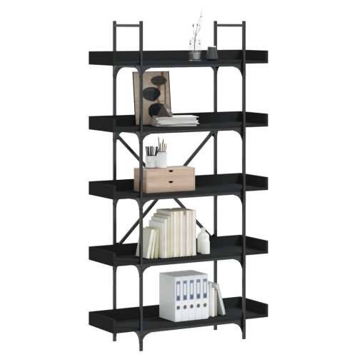 Regal za knjige 5 razina crni 100x33x180,5 cm konstruirano drvo - Crna 1 180.5 cm Cijena