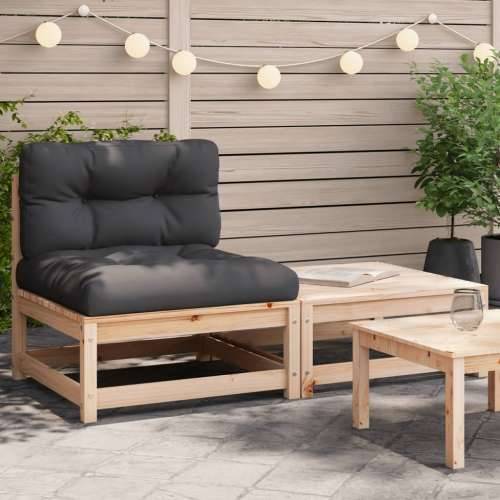 Vrtna sofa bez naslona za ruke s jastucima i tabureom - Prirodna boja bora 1 armless sofa Cijena