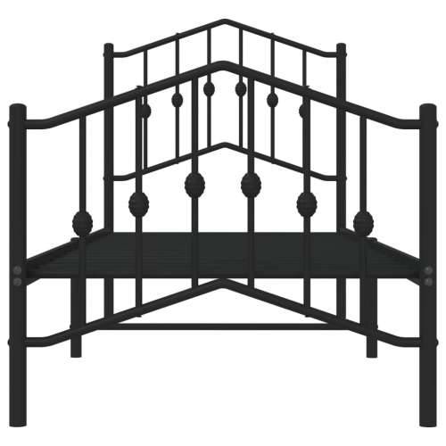 Metalni okvir kreveta s uzglavljem i podnožjem crni 75 x 190 cm - Crna 75 x 190 cm s uzglavljem i podnožjem Cijena