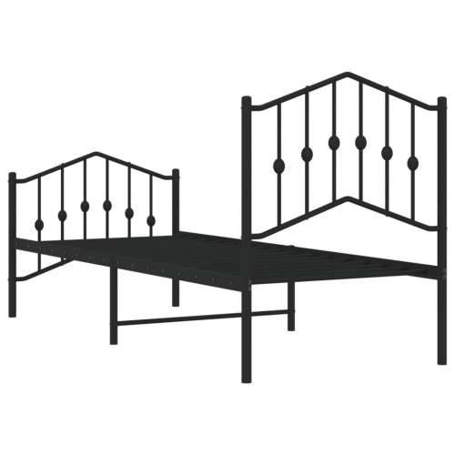 Metalni okvir kreveta s uzglavljem i podnožjem crni 75 x 190 cm - Crna 75 x 190 cm s uzglavljem i podnožjem Cijena