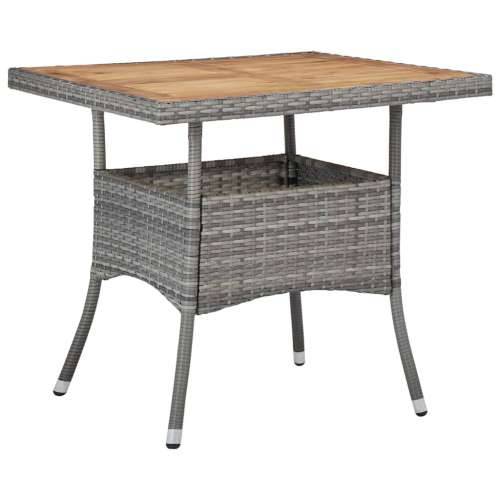 Vrtna garnitura - 5-dijelni vrtni blagovaonski set poliratan i drvo bagrema sivi - Smeđa i siva 80 x 80 x 75 cm 5 Cijena