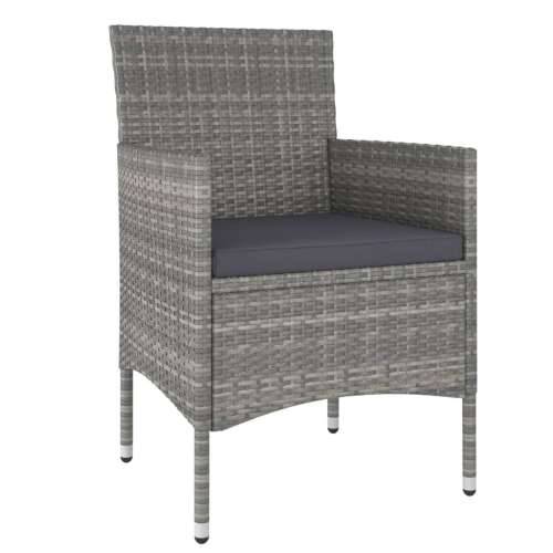 Vrtna garnitura - 5-dijelni vrtni blagovaonski set poliratan i drvo bagrema sivi - Smeđa i siva 80 x 80 x 75 cm 5 Cijena