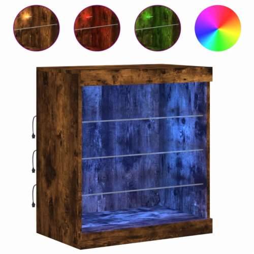 Komoda s LED svjetlima boja dimljenog hrasta 60,5x37x67 cm - Dimljeni hrast 1 Cijena