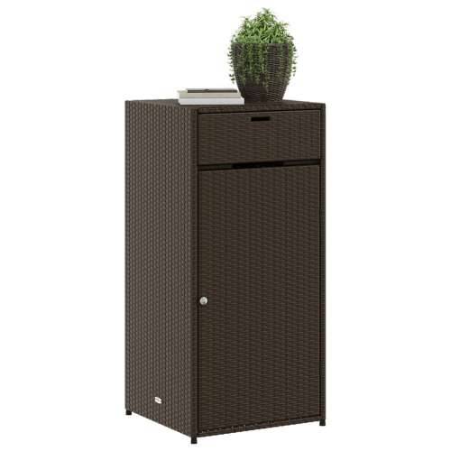 Vrtni ormarić za pohranu smeđi 55x55x111 cm od poliratana Smeđa 55 x 55 x 111 cm Cijena