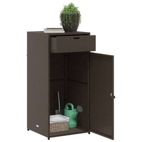 Vrtni ormarić za pohranu smeđi 55x55x111 cm od poliratana Smeđa 55 x 55 x 111 cm Cijena