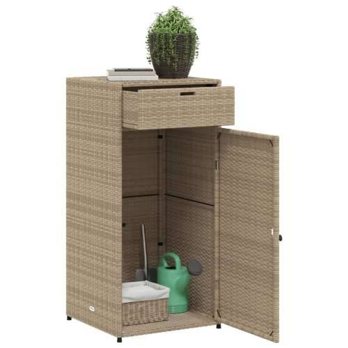 Vrtni ormarić za pohranu bež 55x55x111 cm od poliratana Bež 55 x 55 x 111 cm Cijena