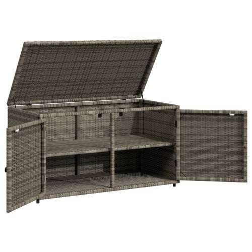 Vrtni ormarić za pohranu sivi 110x55x60,5 cm od poliratana - Siva Cijena