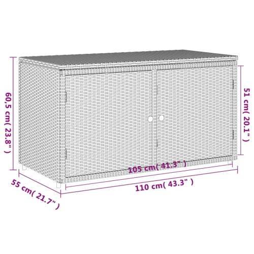 Vrtni ormarić za pohranu sivi 110x55x60,5 cm od poliratana - Siva Cijena