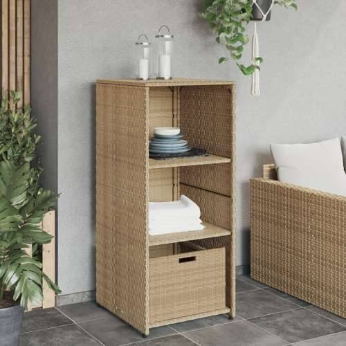 Vrtni ormarić za pohranu bež 50 x 55 x 115 cm od poliratana - Bež Cijena