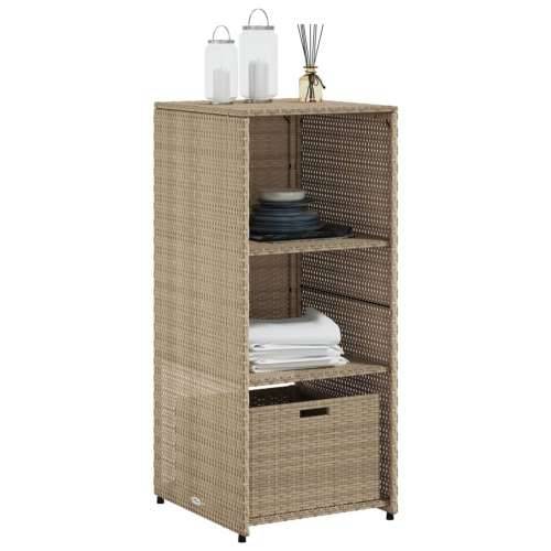Vrtni ormarić za pohranu bež 50 x 55 x 115 cm od poliratana - Bež Cijena