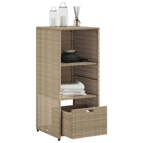 Vrtni ormarić za pohranu bež 50 x 55 x 115 cm od poliratana - Bež Cijena