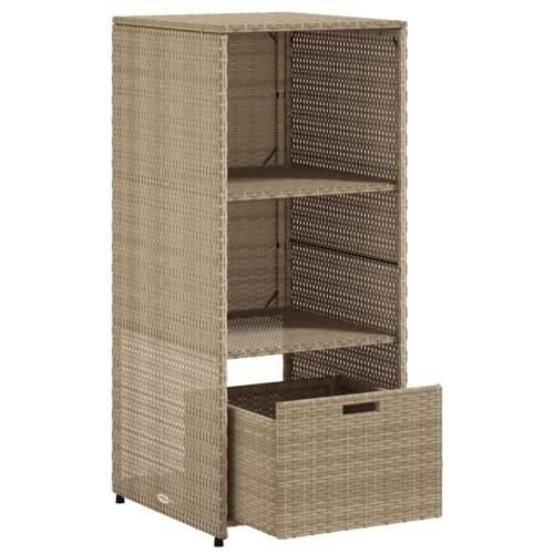 Vrtni ormarić za pohranu bež 50 x 55 x 115 cm od poliratana - Bež Cijena
