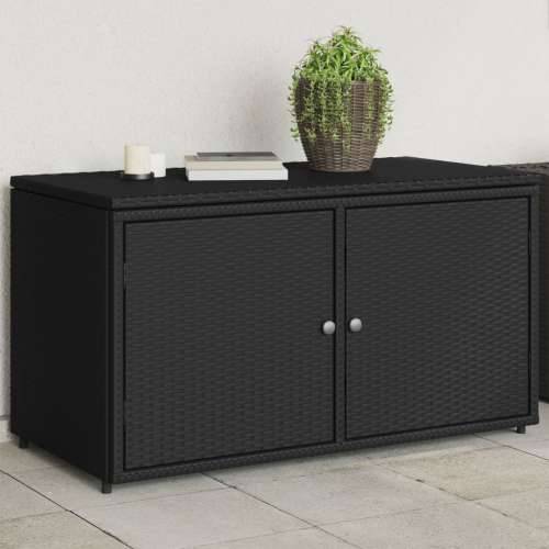 Vrtni ormarić za pohranu crni 110 x 55 x 60,5 cm od poliratana - Crna Cijena