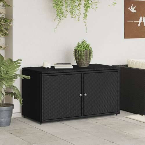 Vrtni ormarić za pohranu crni 110 x 55 x 60,5 cm od poliratana - Crna Cijena