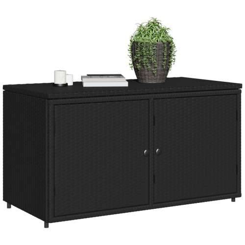 Vrtni ormarić za pohranu crni 110 x 55 x 60,5 cm od poliratana - Crna Cijena