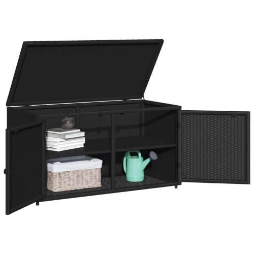 Vrtni ormarić za pohranu crni 110 x 55 x 60,5 cm od poliratana - Crna Cijena