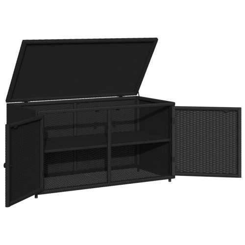 Vrtni ormarić za pohranu crni 110 x 55 x 60,5 cm od poliratana - Crna Cijena