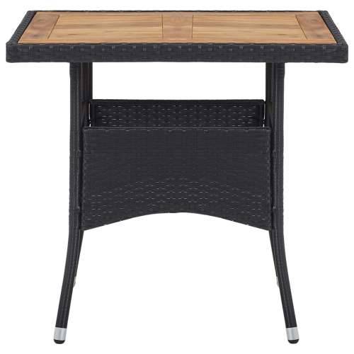 Vrtna garnitura - 5-dijelni vrtni blagovaonski set poliratan i drvo bagrema crni - Smeđa i crna 80 x 80 x 75 cm 5 Cijena