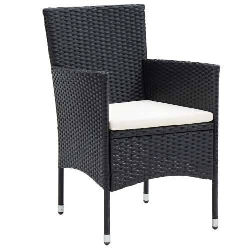 Vrtna garnitura - 5-dijelni vrtni blagovaonski set poliratan i drvo bagrema crni - Smeđa i crna 80 x 80 x 75 cm 5 Cijena