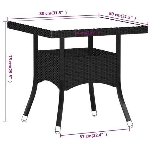 Vrtna garnitura - 5-dijelni vrtni blagovaonski set poliratan i drvo bagrema crni - Smeđa i crna 80 x 80 x 75 cm 5 Cijena