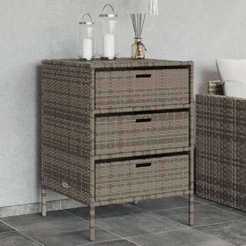Vrtni ormarić za pohranu sivi 55x59x80 cm od poliratana - Siva 55 x 59 x 80 cm Cijena