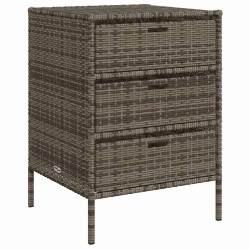 Vrtni ormarić za pohranu sivi 55x59x80 cm od poliratana - Siva 55 x 59 x 80 cm Cijena