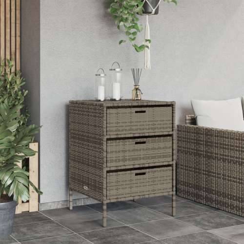 Vrtni ormarić za pohranu sivi 55x59x80 cm od poliratana - Siva 55 x 59 x 80 cm Cijena