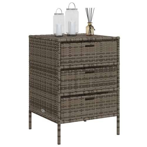 Vrtni ormarić za pohranu sivi 55x59x80 cm od poliratana - Siva 55 x 59 x 80 cm Cijena