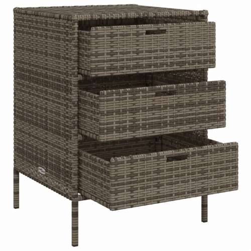 Vrtni ormarić za pohranu sivi 55x59x80 cm od poliratana - Siva 55 x 59 x 80 cm Cijena