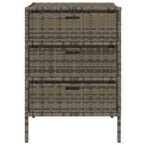 Vrtni ormarić za pohranu sivi 55x59x80 cm od poliratana - Siva 55 x 59 x 80 cm Cijena
