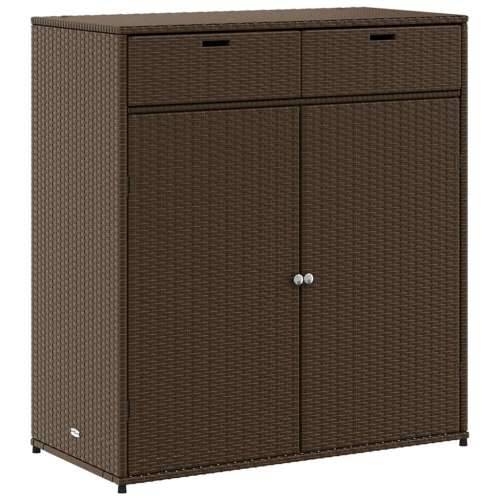 Vrtni ormarić za pohranu smeđi 105x55x113 cm od poliratana - Smeđa 105 x 55 x 113 cm Cijena