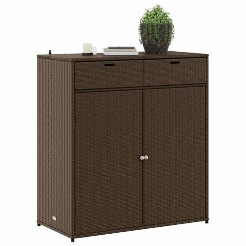 Vrtni ormarić za pohranu smeđi 105x55x113 cm od poliratana - Smeđa 105 x 55 x 113 cm Cijena