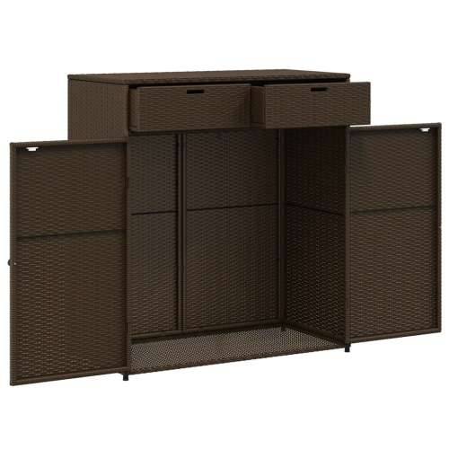Vrtni ormarić za pohranu smeđi 105x55x113 cm od poliratana - Smeđa 105 x 55 x 113 cm Cijena
