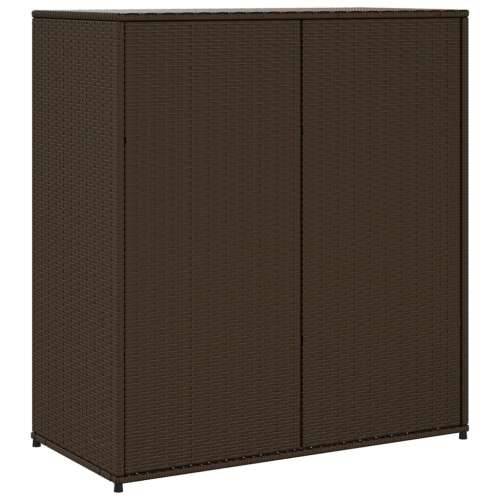 Vrtni ormarić za pohranu smeđi 105x55x113 cm od poliratana - Smeđa 105 x 55 x 113 cm Cijena
