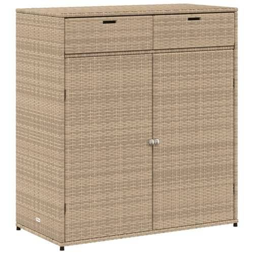 Vrtni ormarić za pohranu bež 105x55x113 cm od poliratana - Bež 105 x 55 x 113 cm Cijena