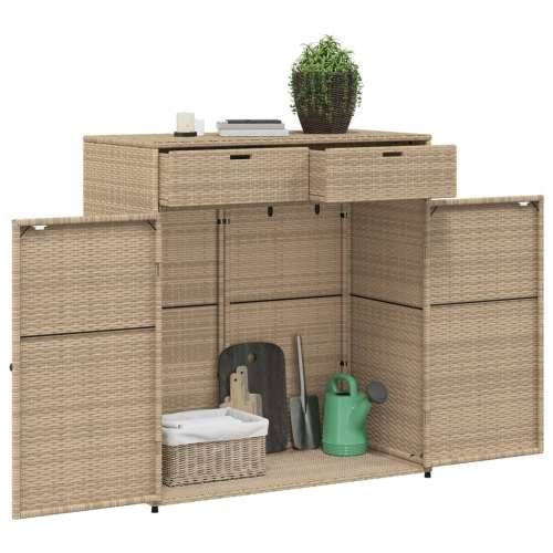 Vrtni ormarić za pohranu bež 105x55x113 cm od poliratana - Bež 105 x 55 x 113 cm Cijena