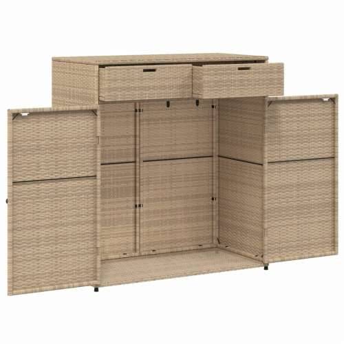 Vrtni ormarić za pohranu bež 105x55x113 cm od poliratana - Bež 105 x 55 x 113 cm Cijena