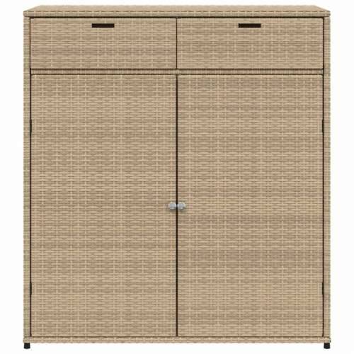 Vrtni ormarić za pohranu bež 105x55x113 cm od poliratana - Bež 105 x 55 x 113 cm Cijena