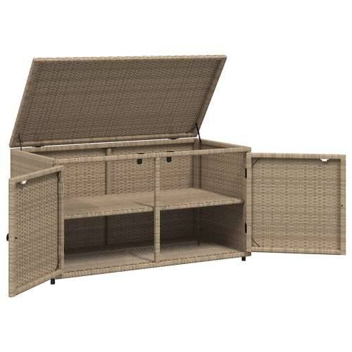 Vrtni ormarić za pohranu bež 110x55x60,5 cm od poliratana - Bež Cijena