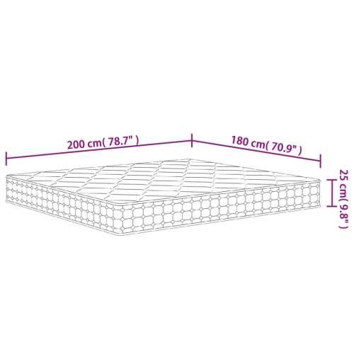 Madrac s džepičastim oprugama srednje čvrst 180 x 200 cm - 180 x 200 cm 1 Cijena