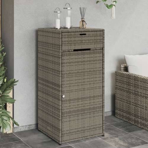 Vrtni ormarić za pohranu sivi 55x55x111 cm od poliratana - Siva 55 x 55 x 111 cm Cijena