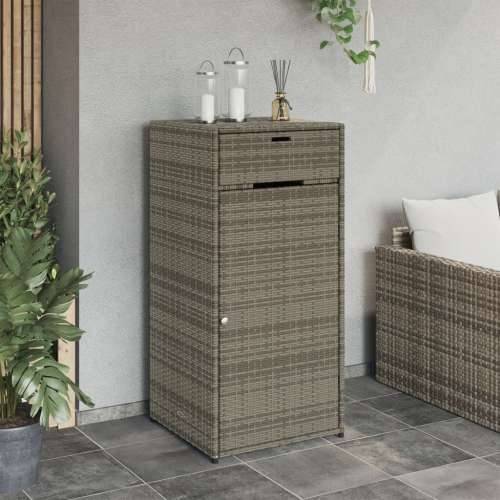 Vrtni ormarić za pohranu sivi 55x55x111 cm od poliratana - Siva 55 x 55 x 111 cm Cijena