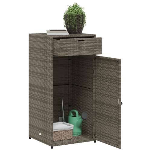 Vrtni ormarić za pohranu sivi 55x55x111 cm od poliratana - Siva 55 x 55 x 111 cm Cijena