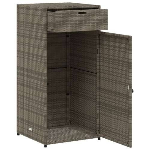 Vrtni ormarić za pohranu sivi 55x55x111 cm od poliratana - Siva 55 x 55 x 111 cm Cijena