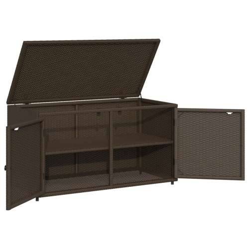Vrtni ormarić za pohranu smeđi 110x55x60,5 cm od poliratana - Smeđa Cijena
