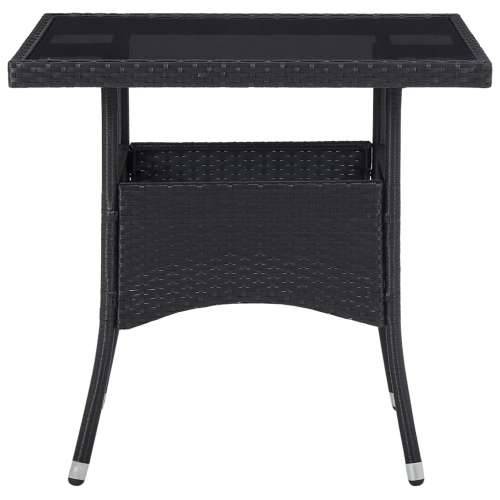 Vrtna garnitura - 5-dijelni vrtni blagovaonski set od poliratana i stakla crni - Crna 80 x 80 x 75 cm 5 Cijena