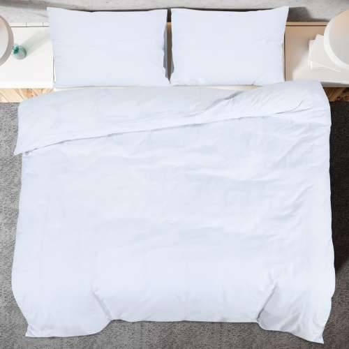 Set posteljine za poplun bijeli 260 x 220 cm pamučni - Bijela 260 x 220 cm + 50 x 75 cm 1 Cijena