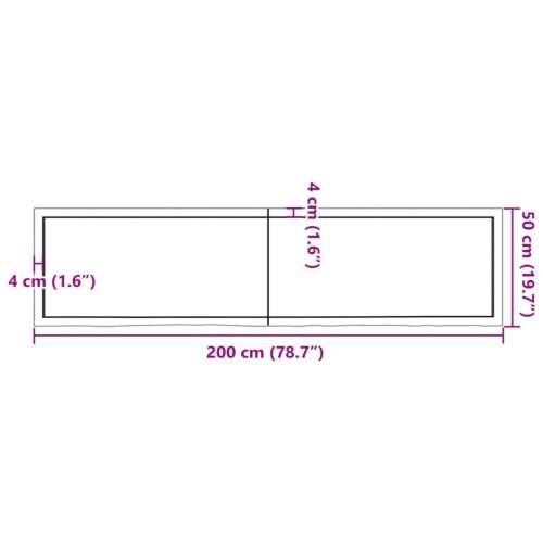 Stolna ploča tamnosmeđa 200x50x(2-6) cm obrađeni masivni hrast - Tamno smeđa 200 x 50 x 6 cm 1 Cijena